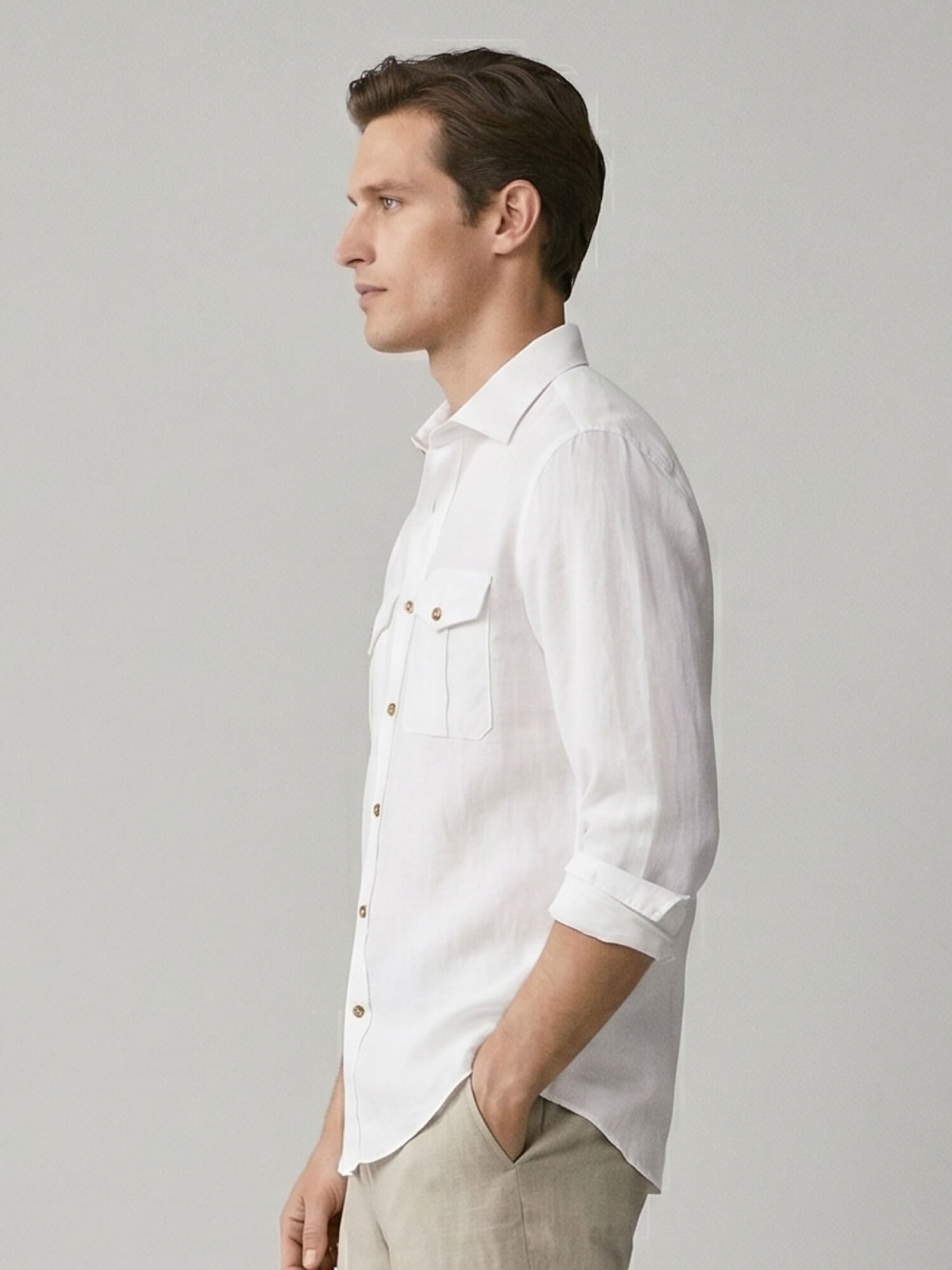 White 100% Pure Linen Safari