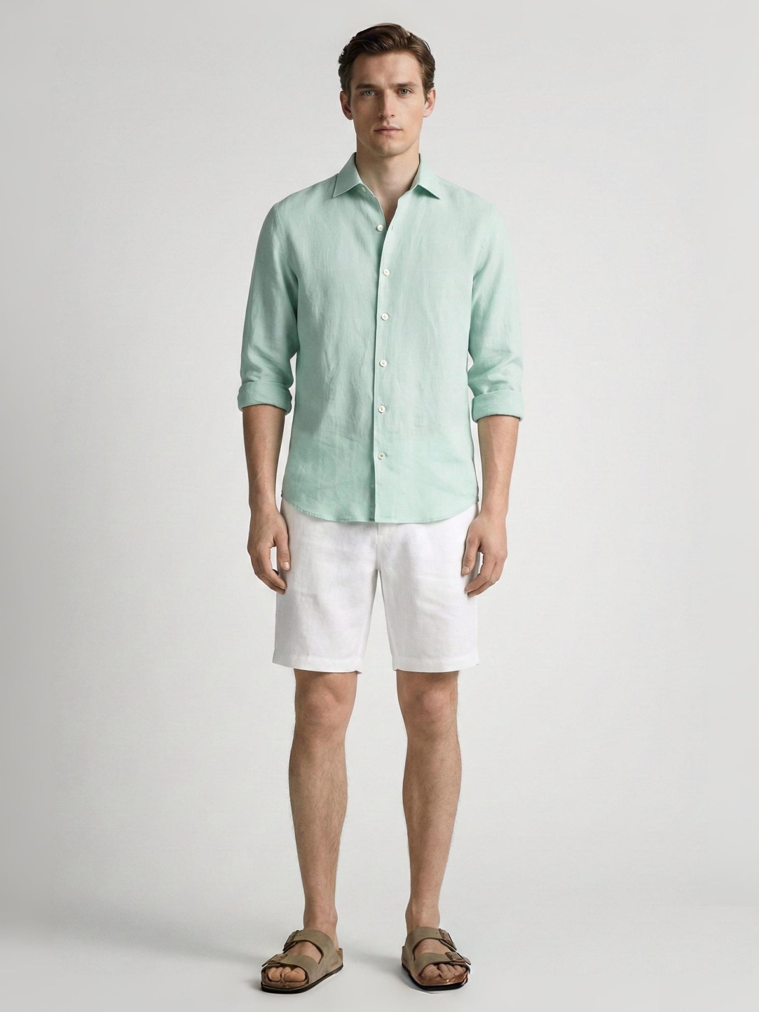 Aqua Mint 100% Pure Linen Shirt