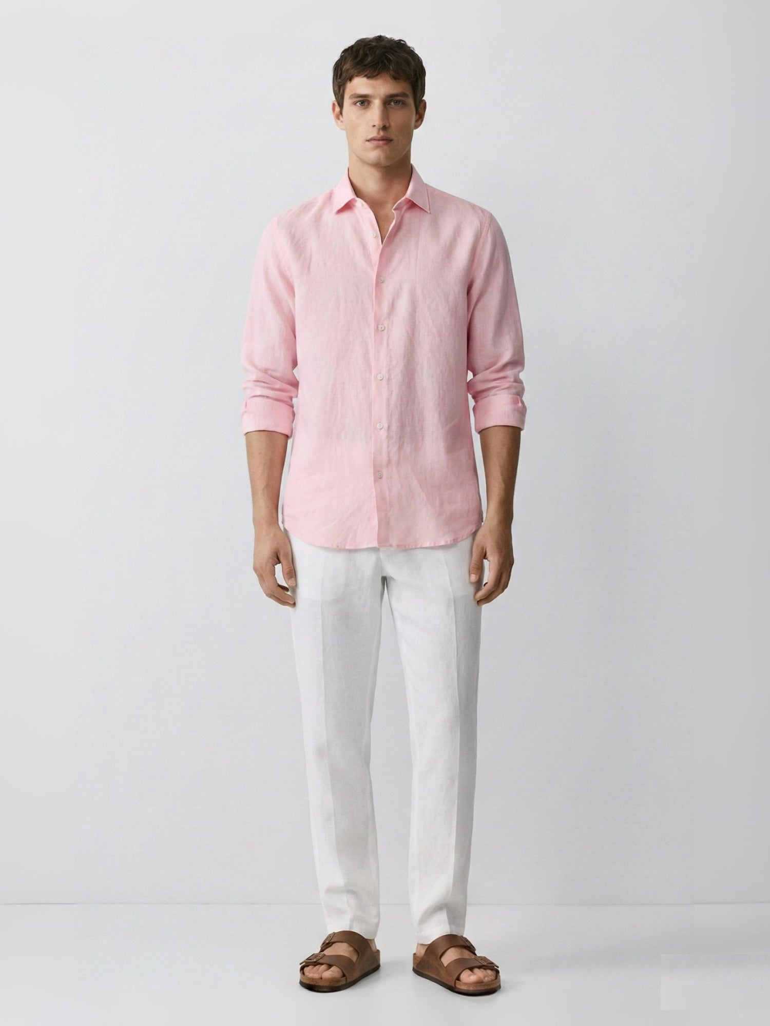 Blush Pink 100% Pure Linen Shirt