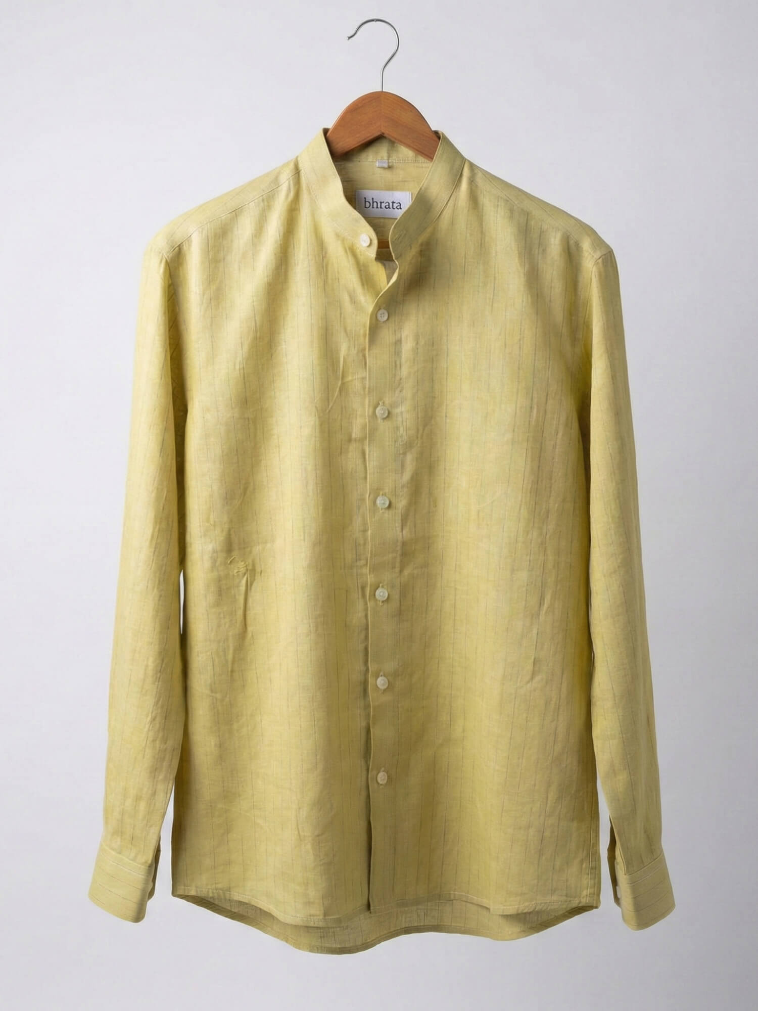 Gold Khaki 100% Pure Linen Stripe