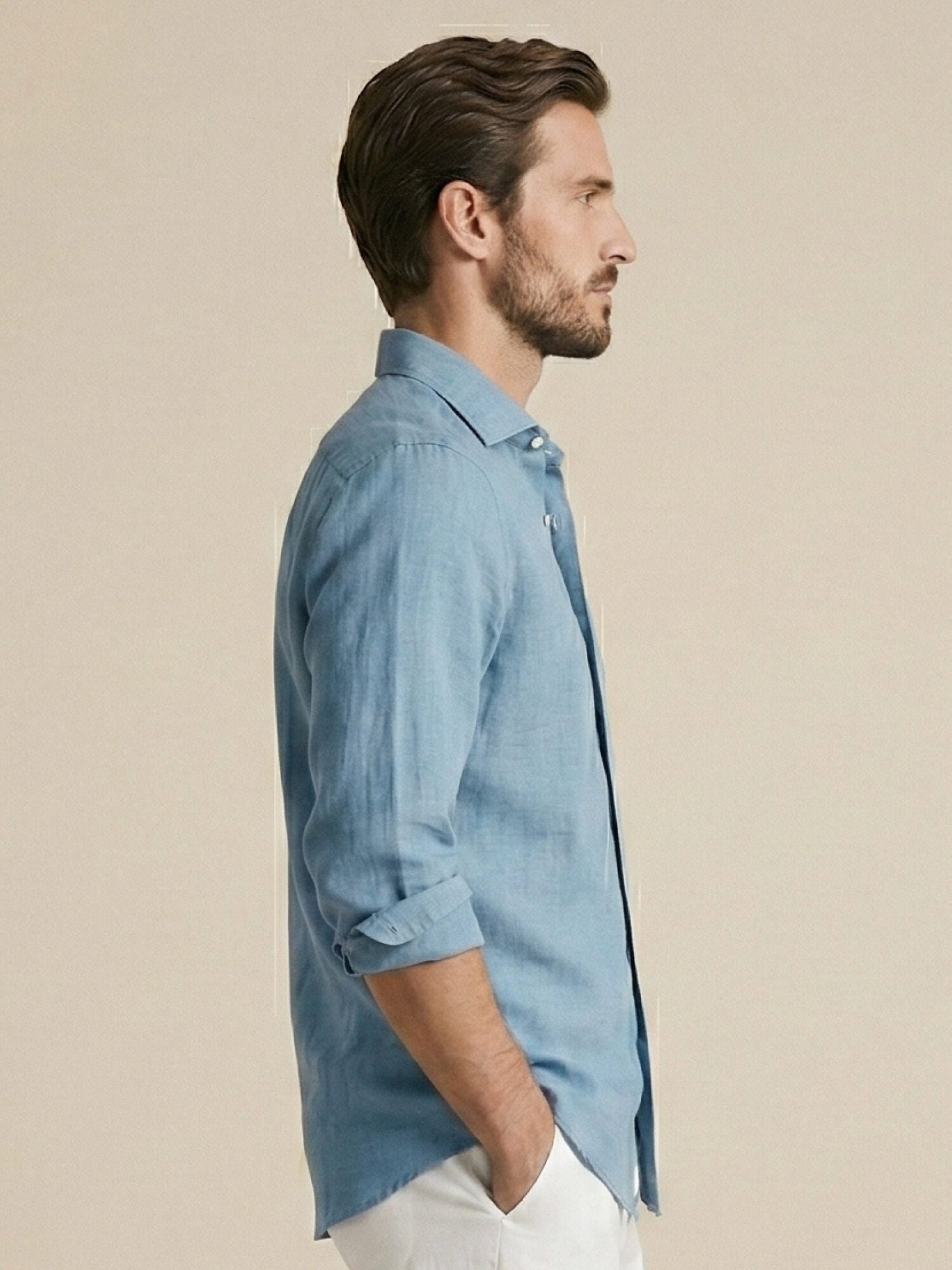 Atlantic Blue 100% Pure Linen Shirt