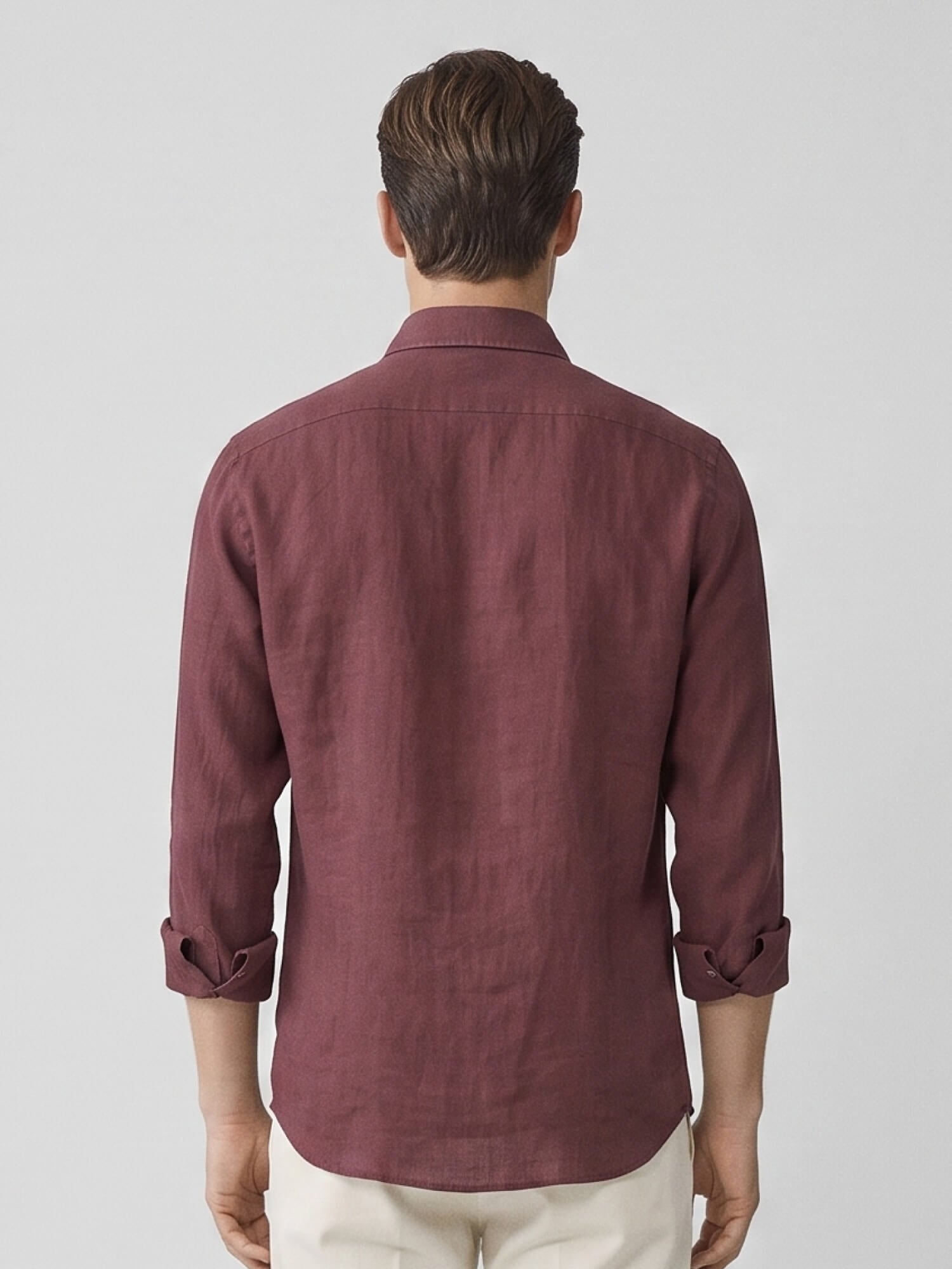Mulberry Maroon 100% Pure Linen Shirt