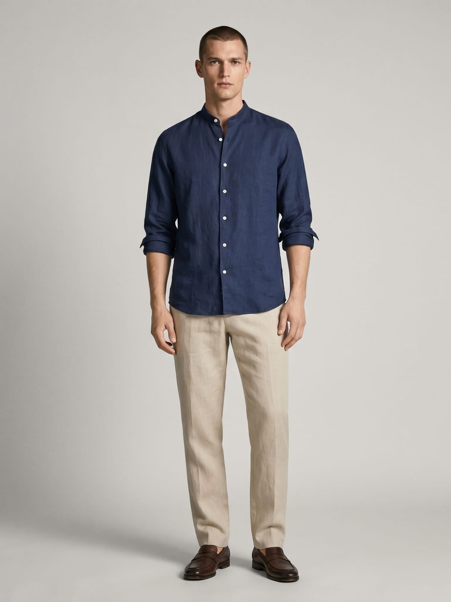 Navy Mandarin 100% Pure Linen