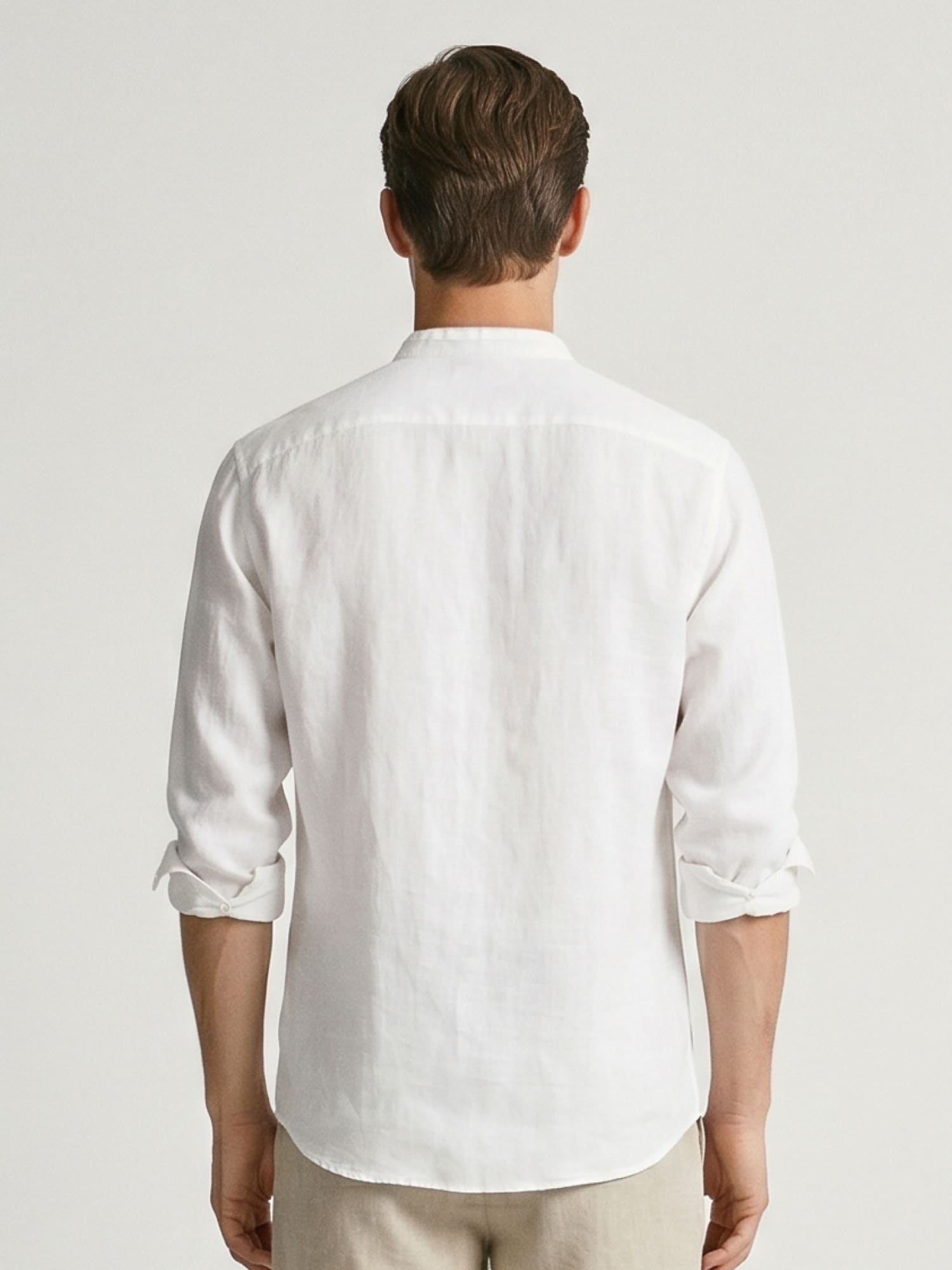 White Mandarin 100% Pure Linen