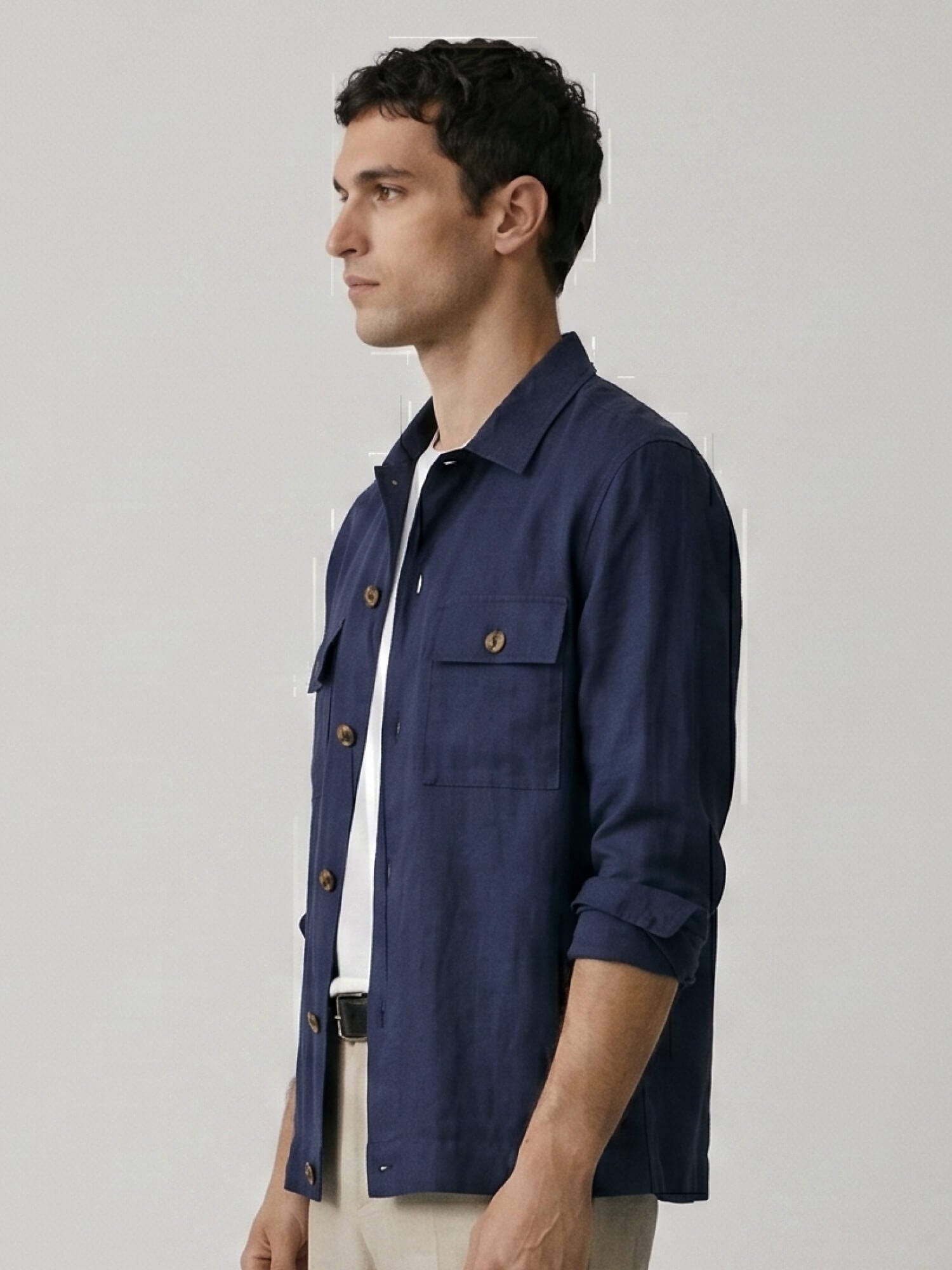 Navy 100% Pure Linen Jacket