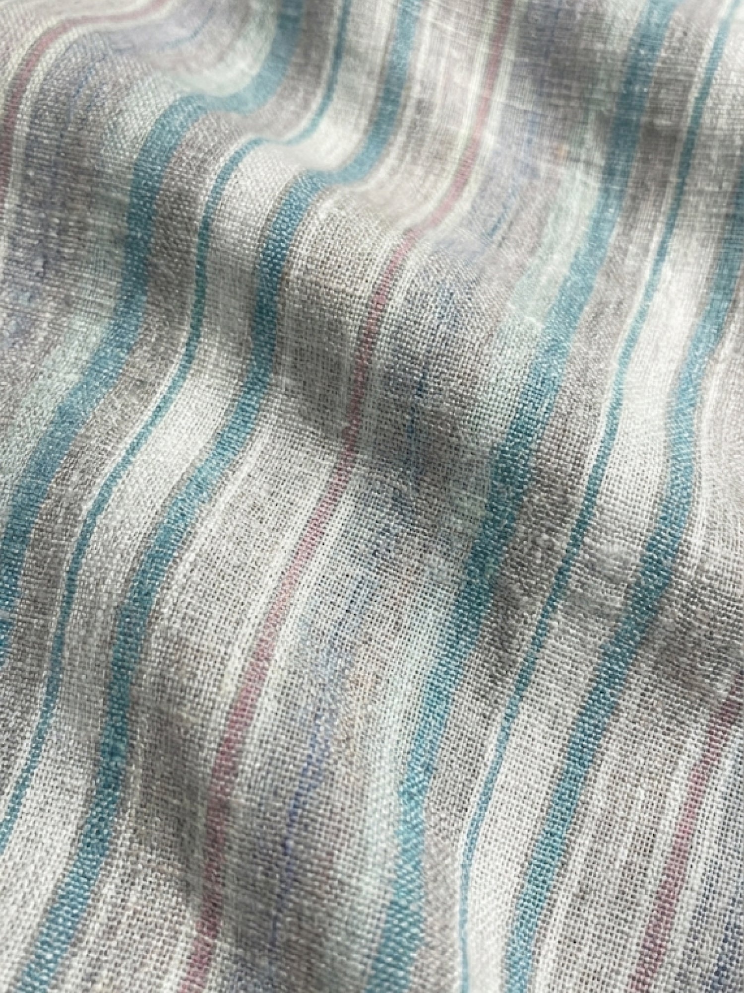 Aqua Coast 100% Pure Linen Stripes