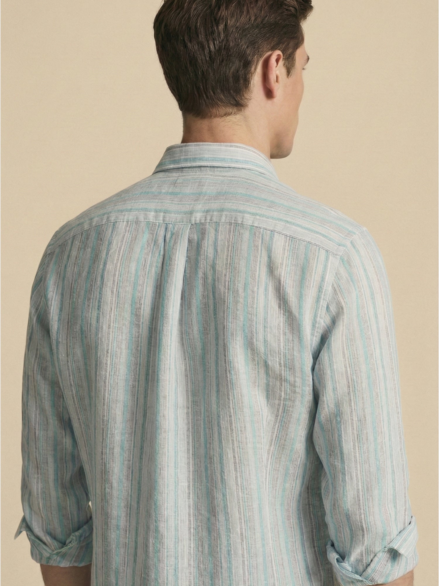 Aqua Coast 100% Pure Linen Stripes