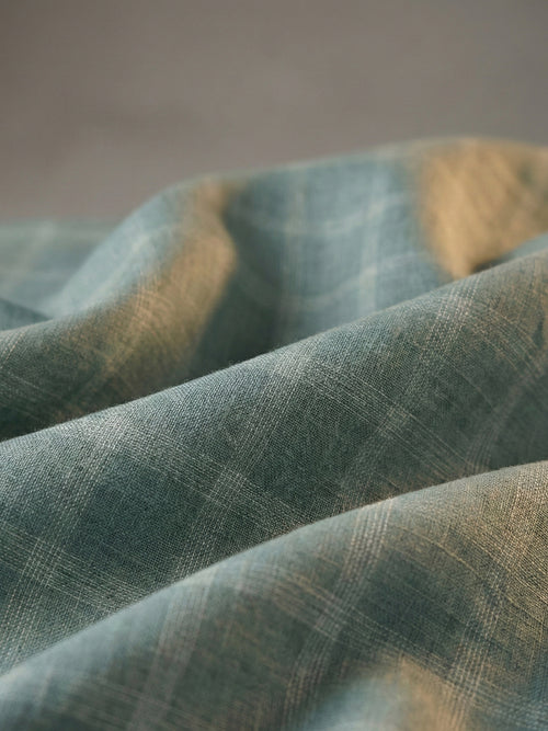 Aqua Sage 100% Pure Linen Checks