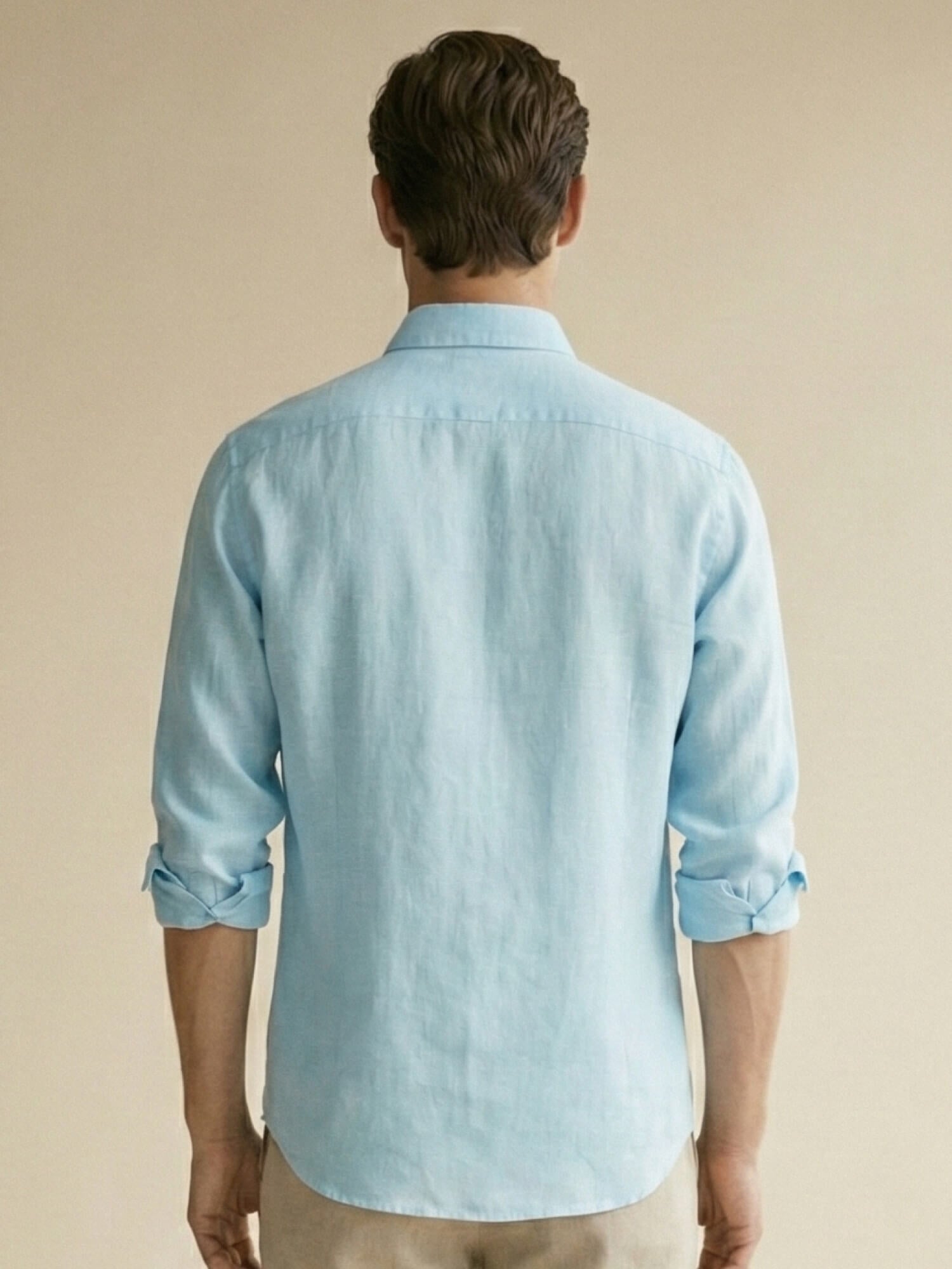 Cloud Blue 100% Pure Linen Button Down