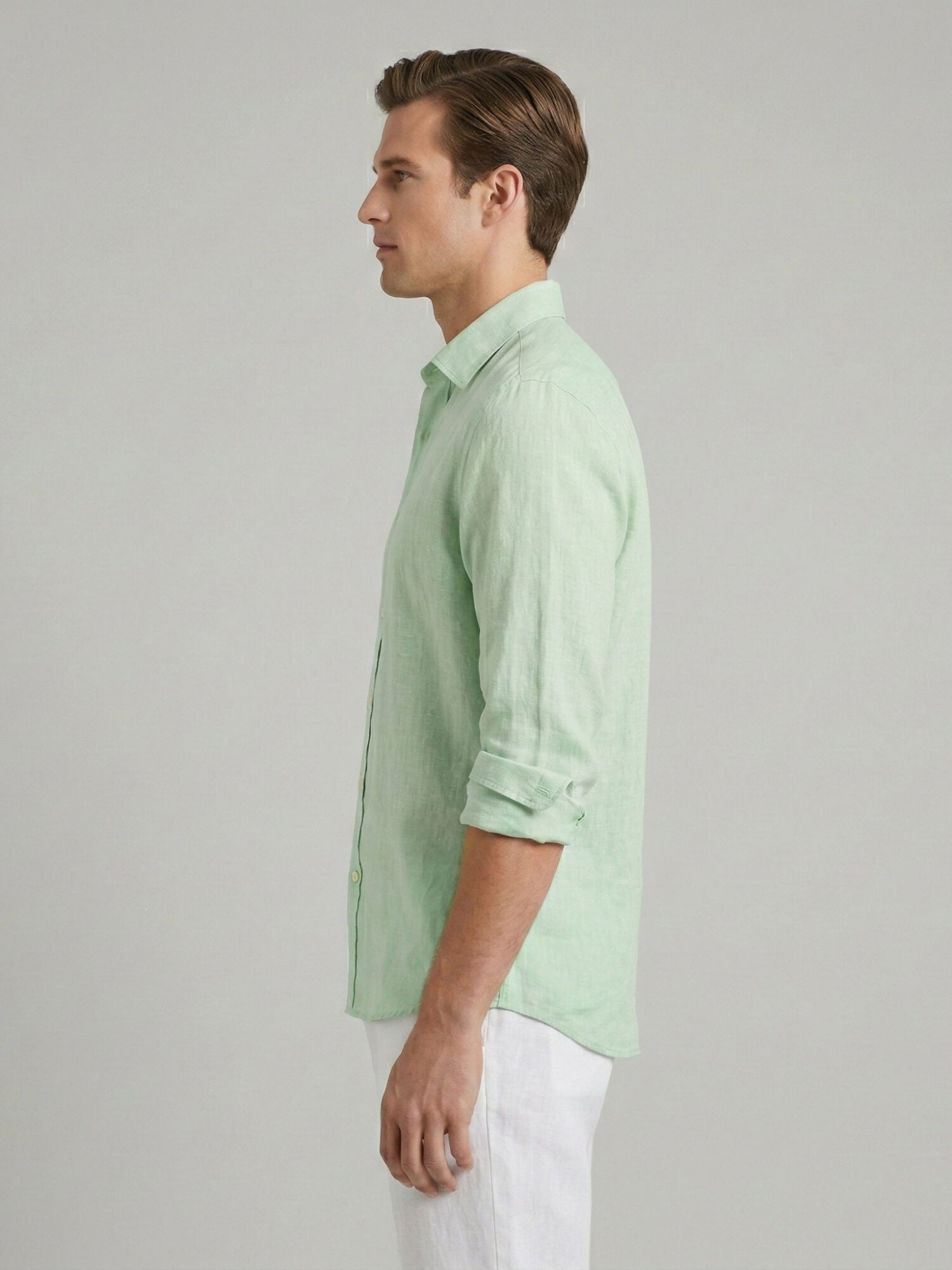 Light Sage Luxe 100% Pure Linen Shirt