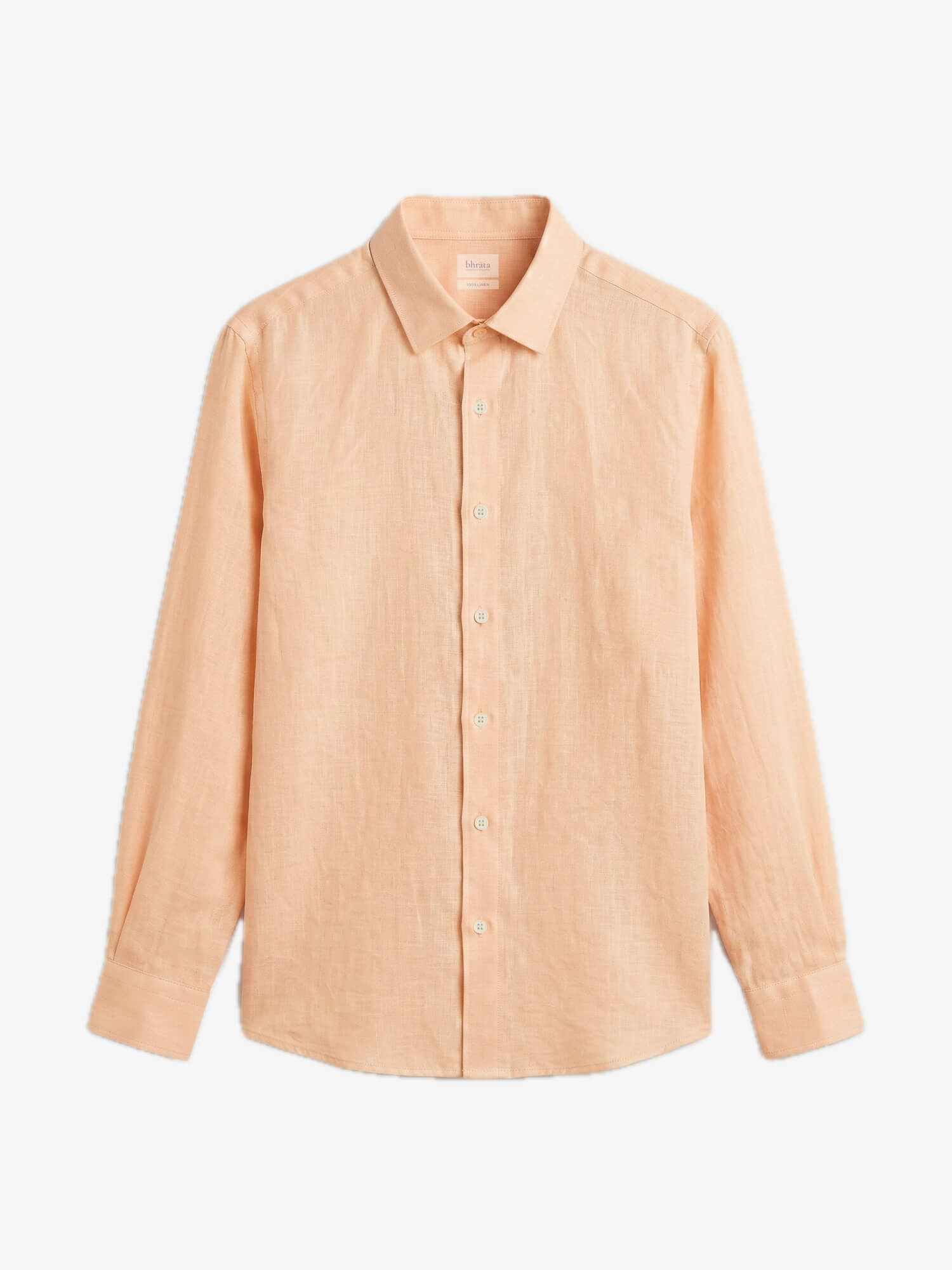 Light Apricot Luxe 100% Pure Linen Shirt