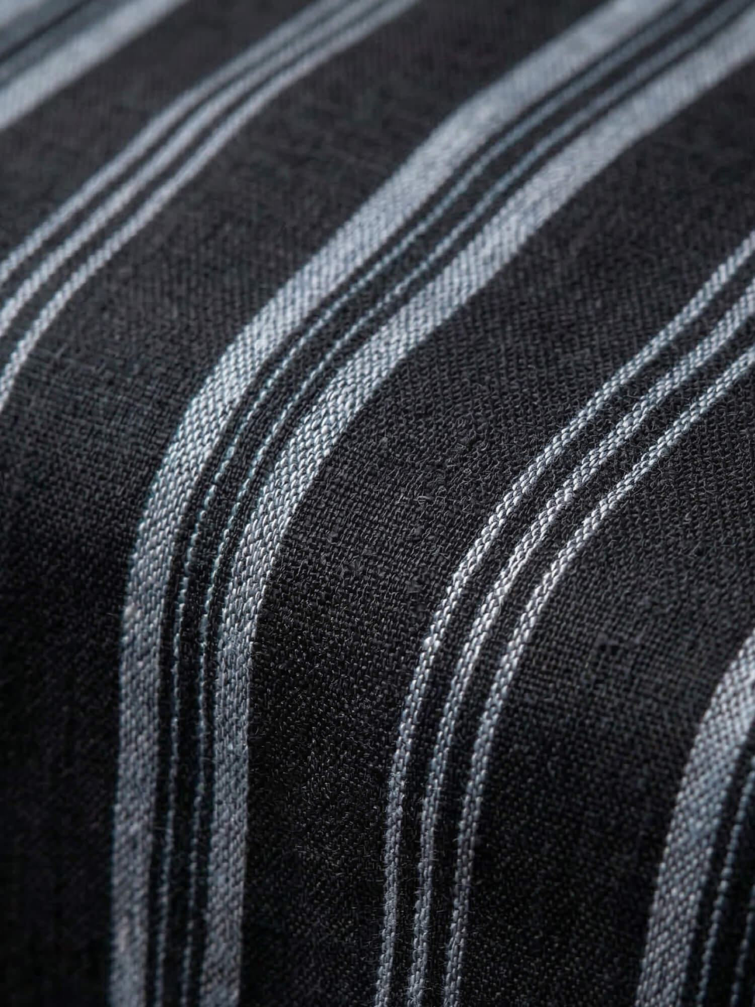 Mriga Black Striped | 100% Pure Linen Mid-Length Kurta