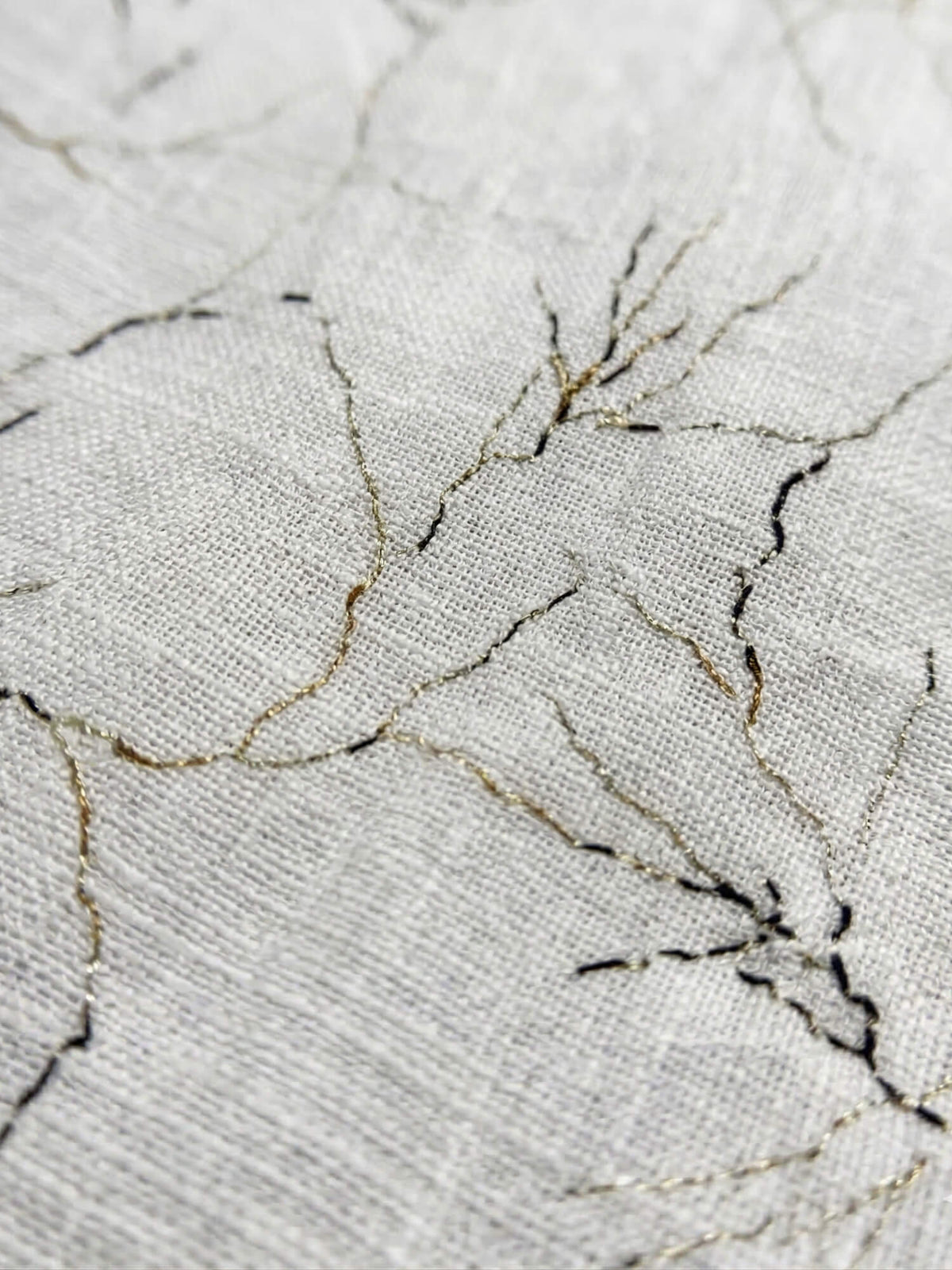 Ivory Vine Print 100% Pure Linen Half Sleeve Shirt