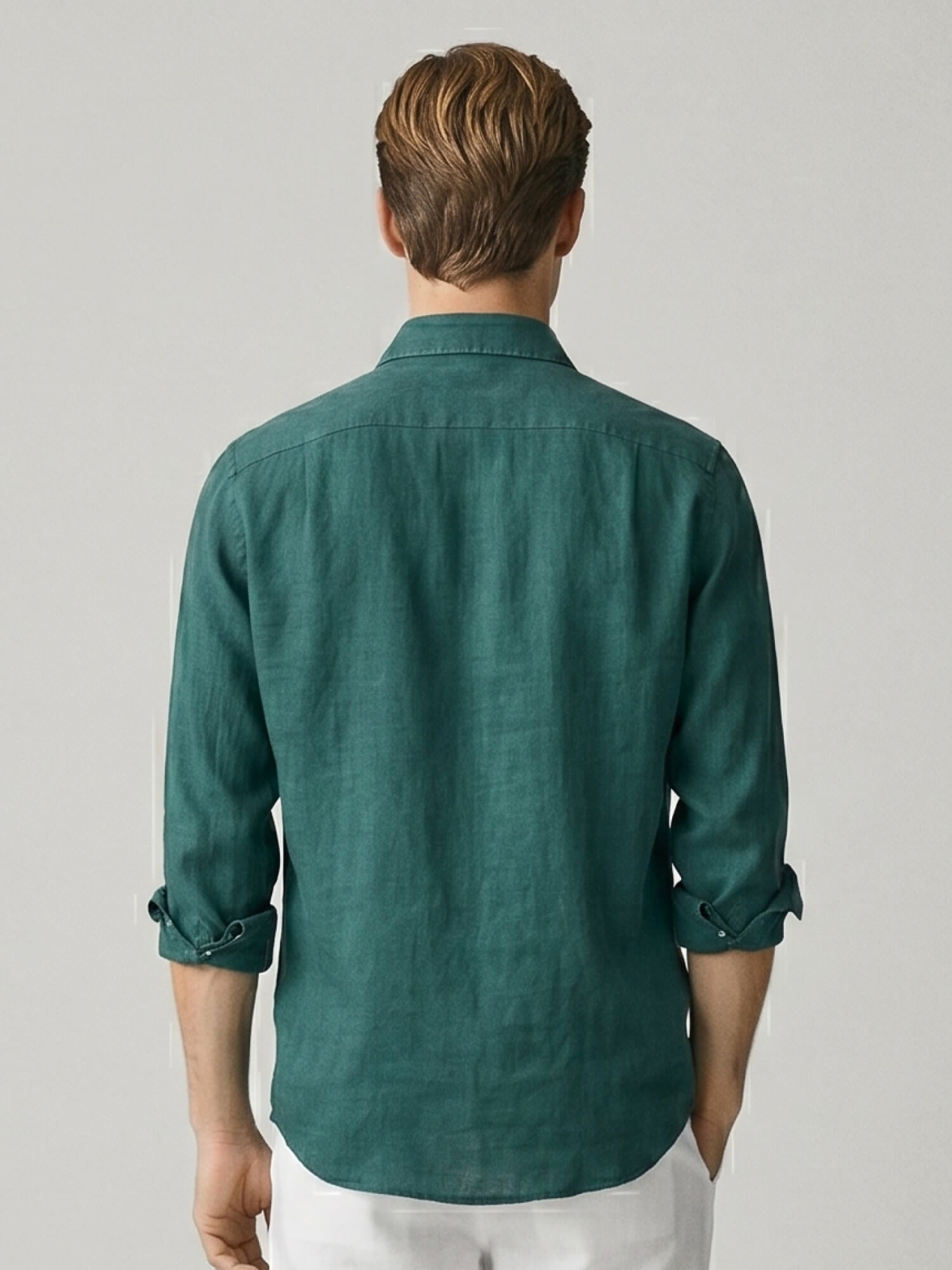 Forest Teal 100% Pure Linen Shirt