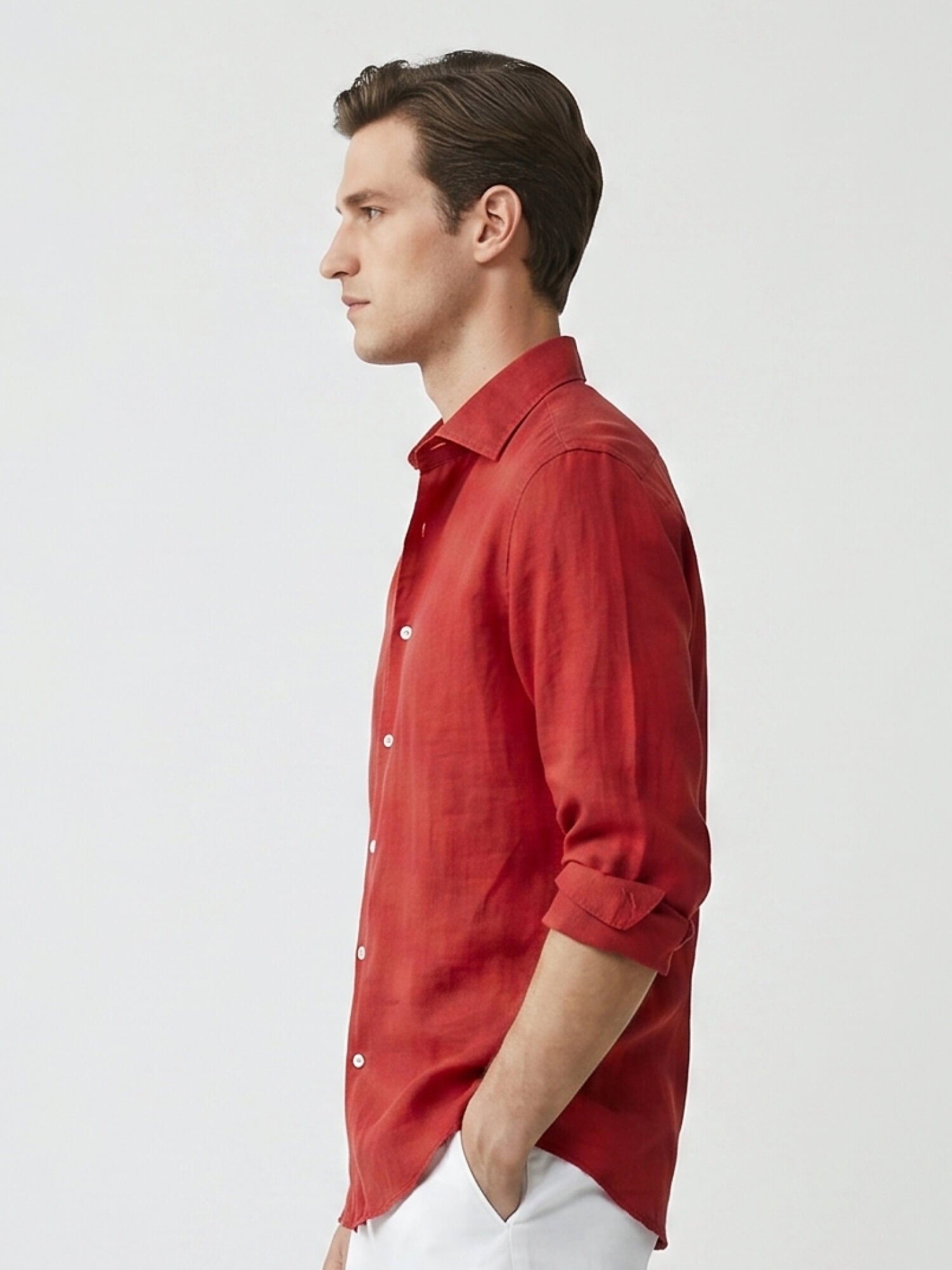 Chilli Red 100% Pure Linen Shirt
