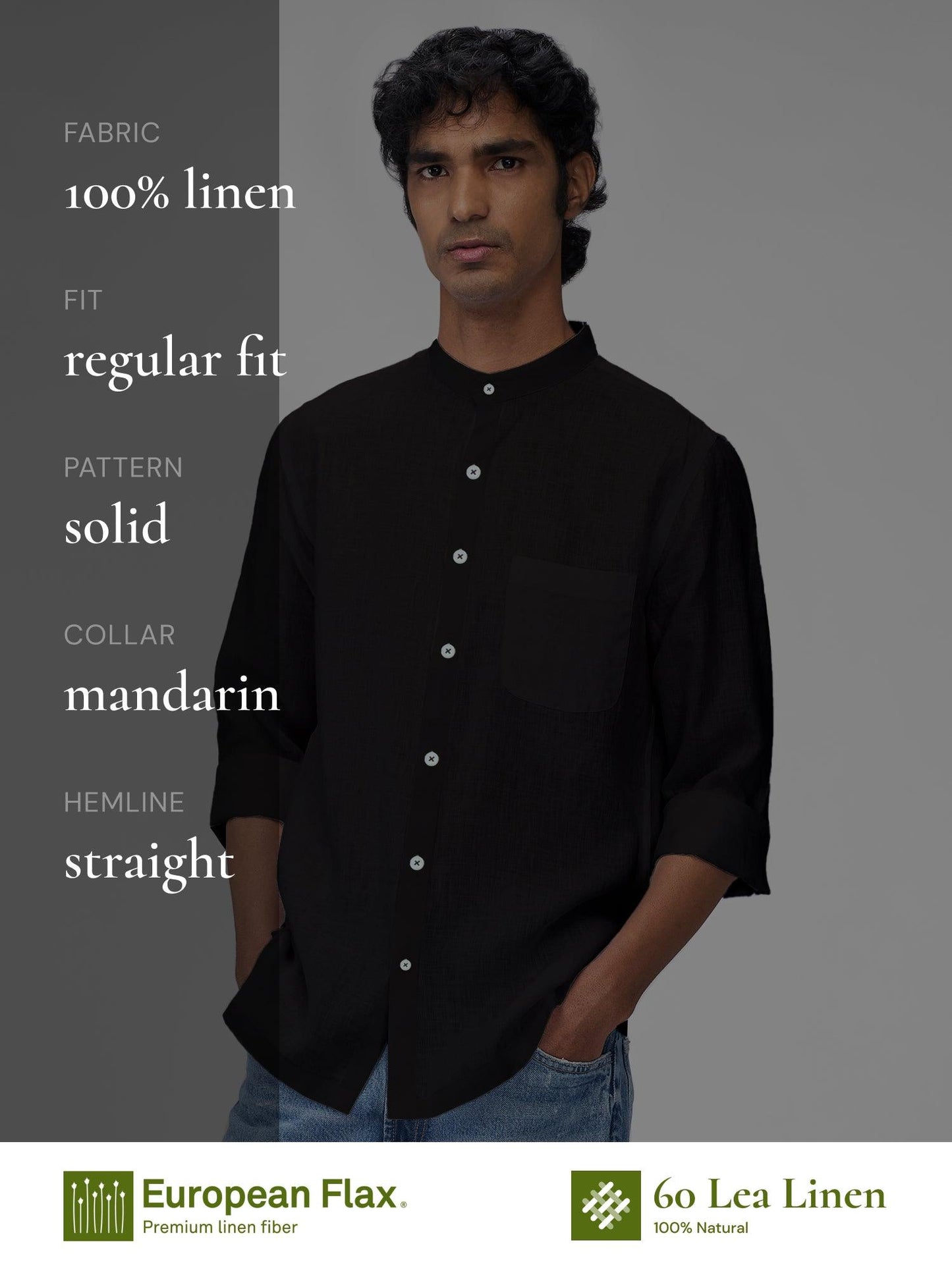 Black Mandarin 100% Pure Linen - Bhrata