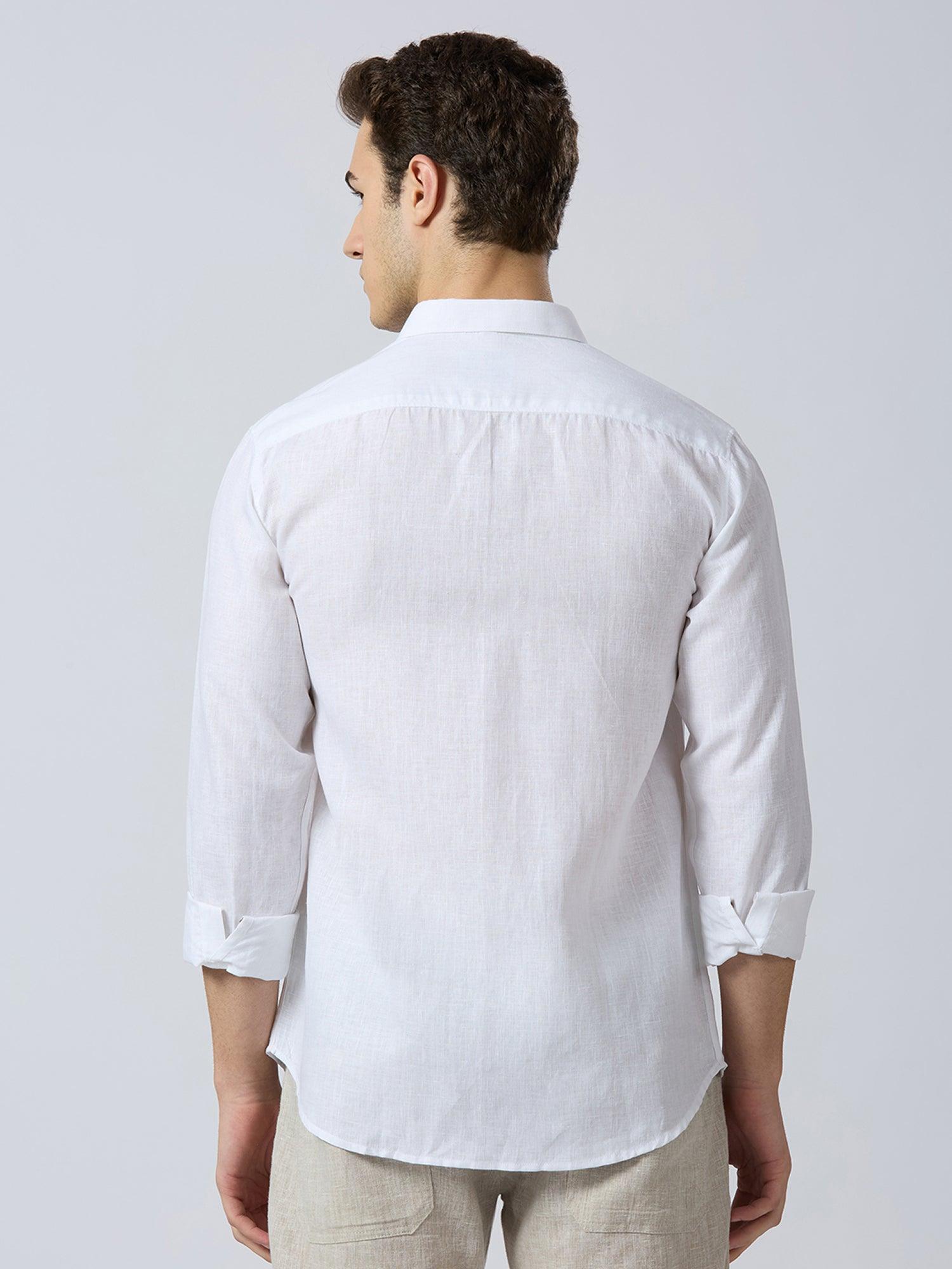 Celestial Crane Pure Linen—Ivory - Bhrata