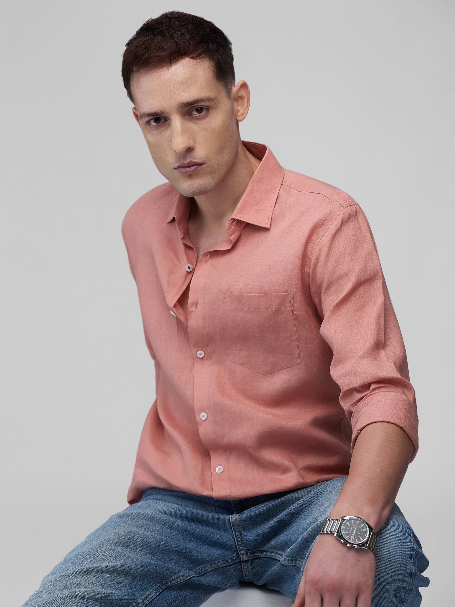 Coral Peach 100% Pure Linen Classic - Bhrata