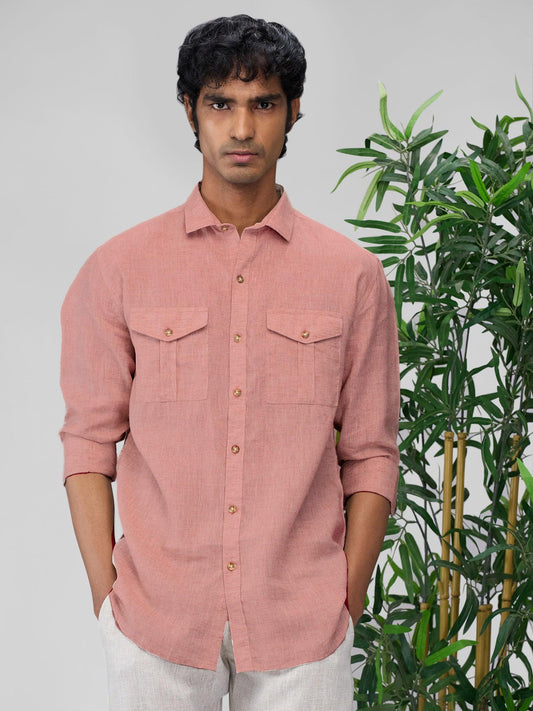 Coral Peach 100% Pure Linen Safari - Bhrata