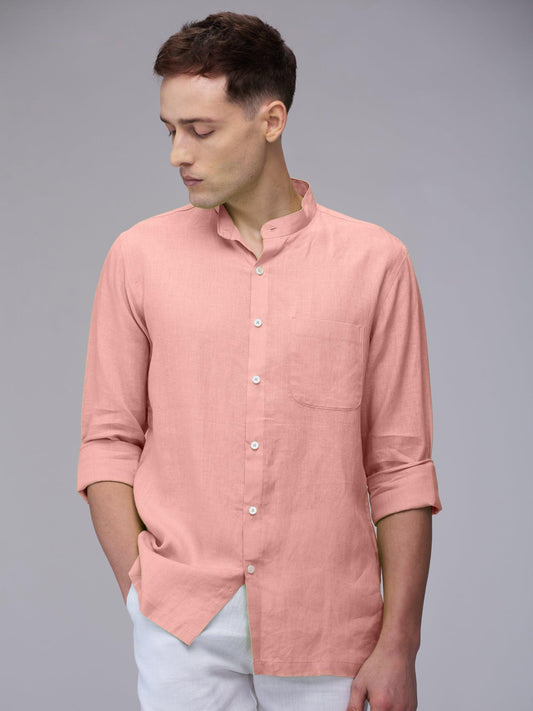 Coral Peach Mandarin 100% Pure Linen - Bhrata