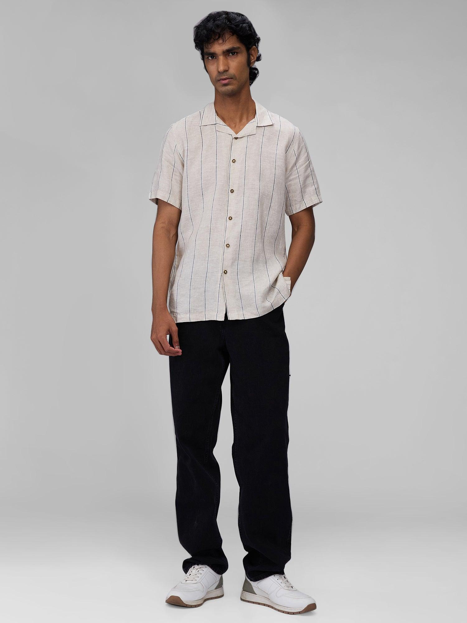 Dune Stripe 100% Pure Linen Cuban - Bhrata