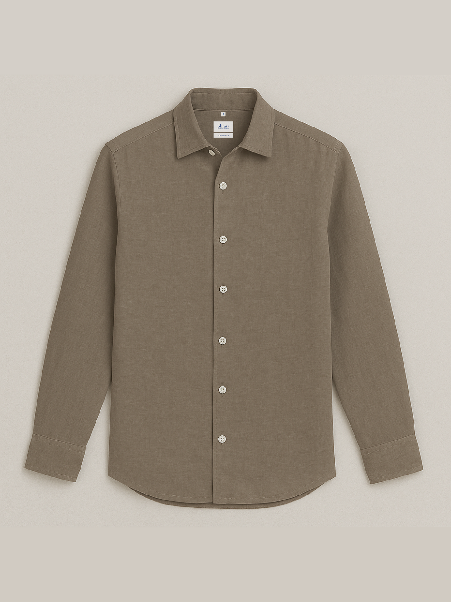 Earth Brown 100% Pure Linen Shirt