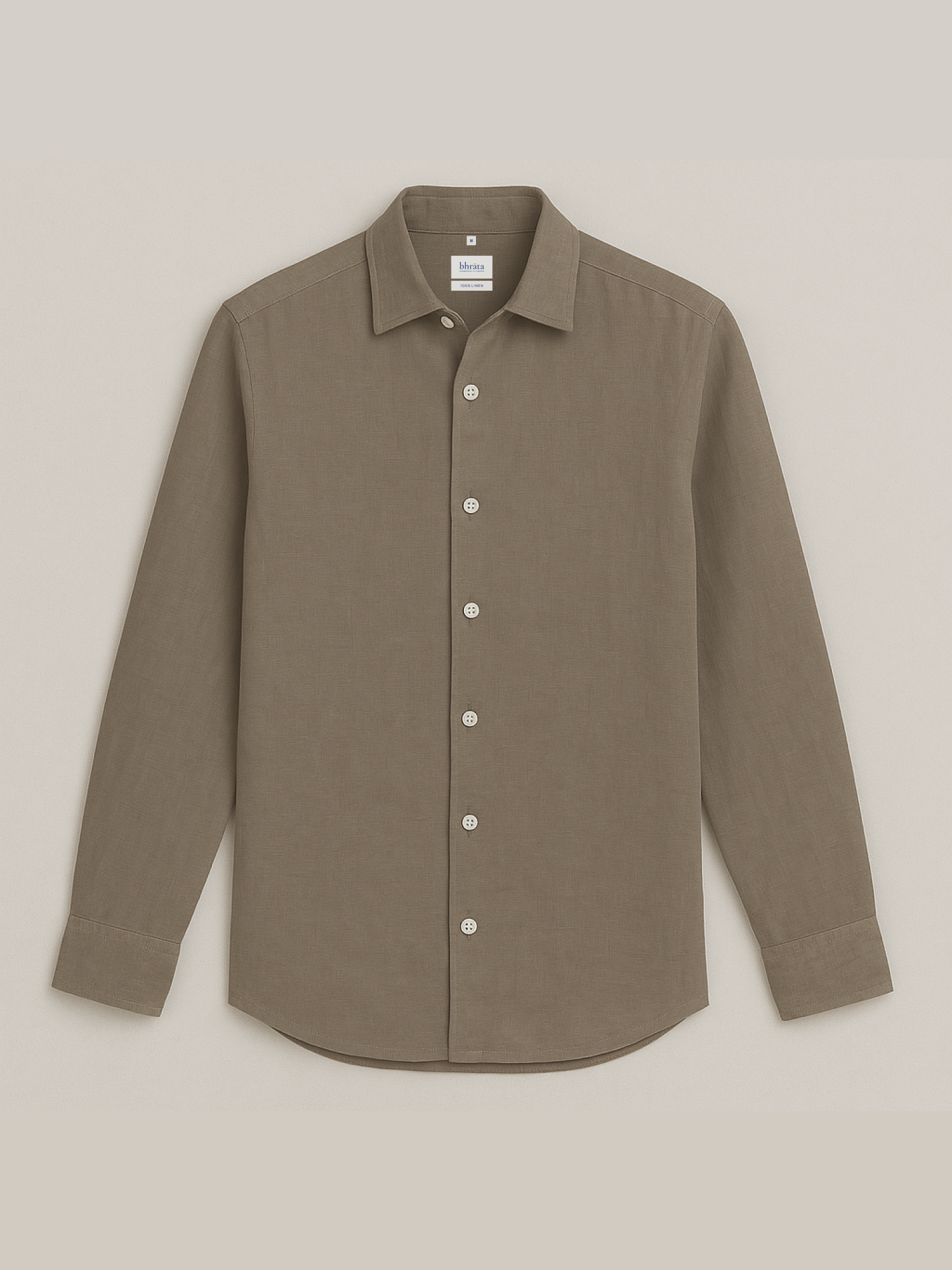 Earth Brown 100% Pure Linen Shirt