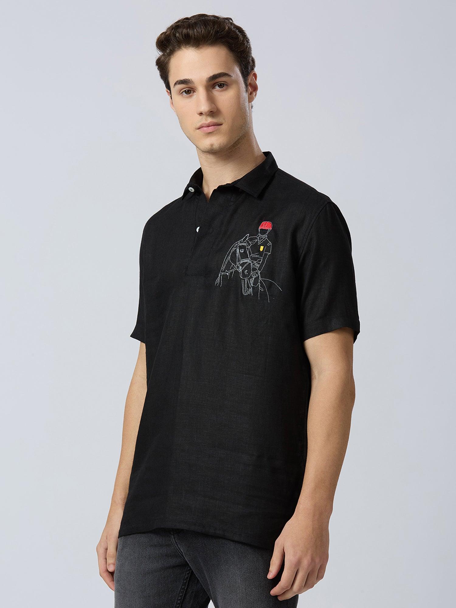 Equestrian Polo Pure Linen—Onyx - Bhrata