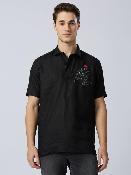 Equestrian Polo Pure Linen—Onyx - Bhrata