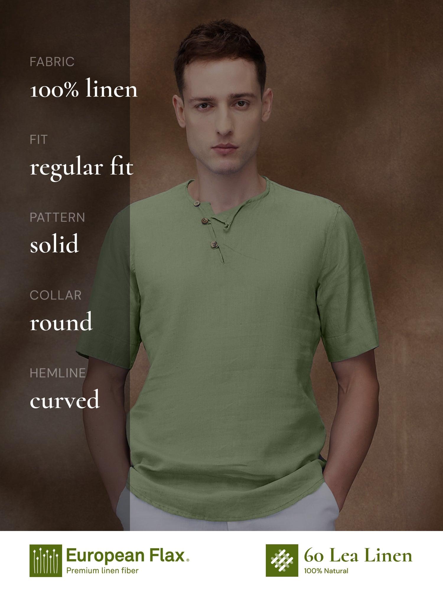 Evergreen 100% Pure Linen T-Shirt - Bhrata