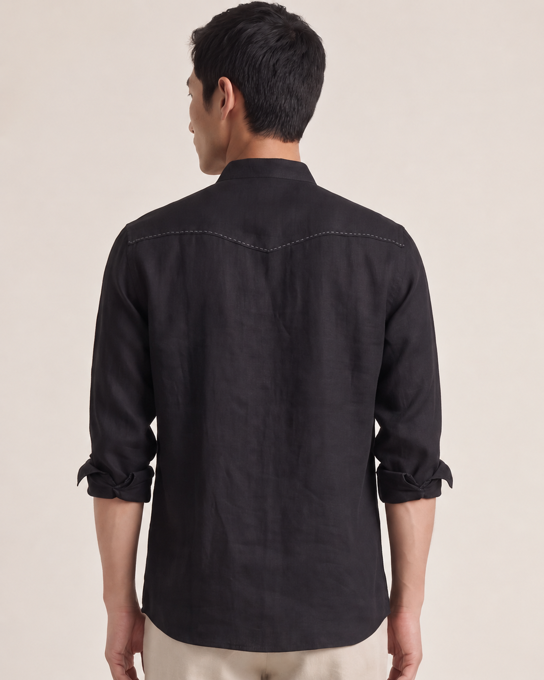 Signature Stitch | Black 100% Pure Linen
