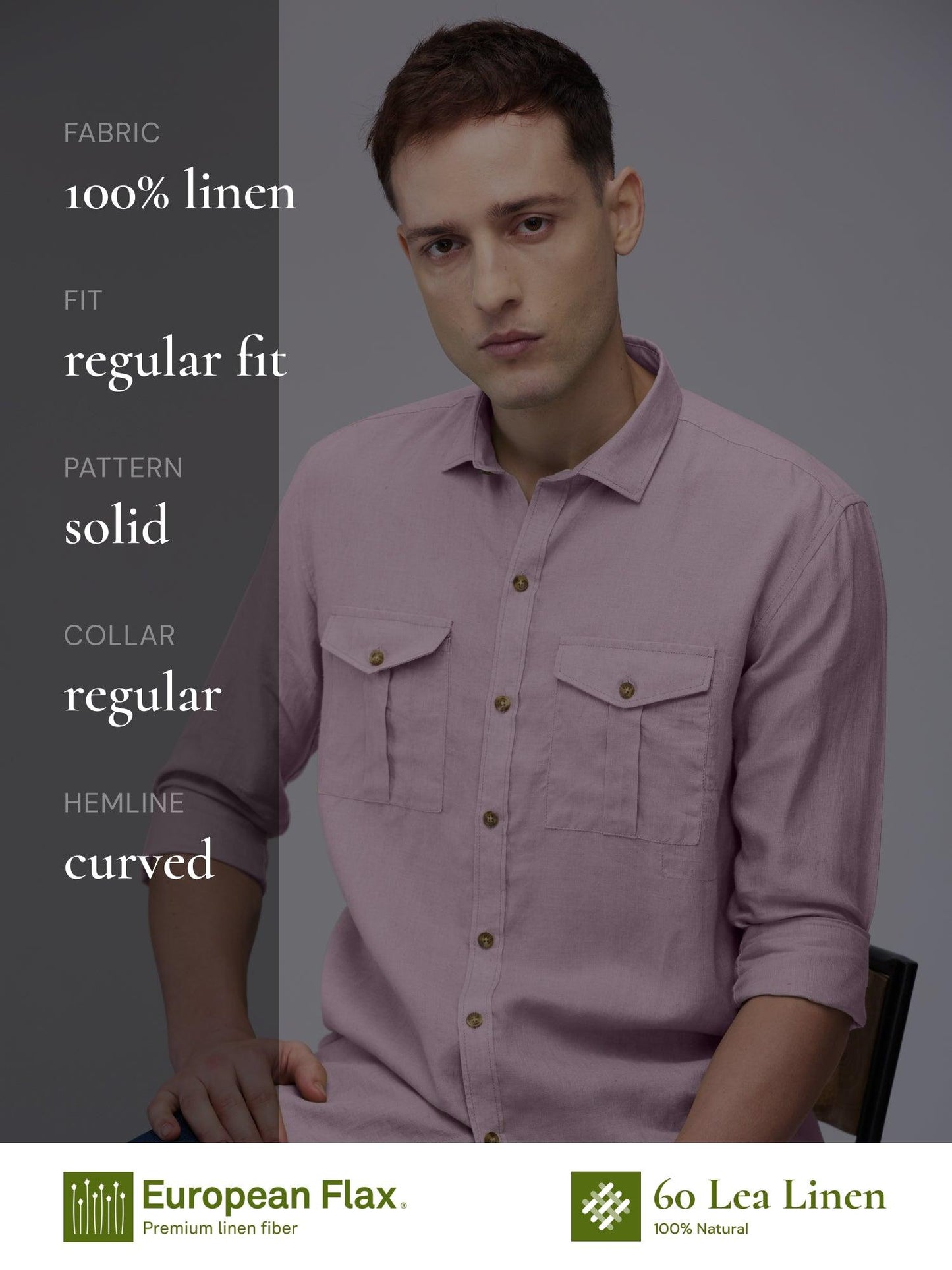 Lavender 100% Pure Linen Safari - Bhrata