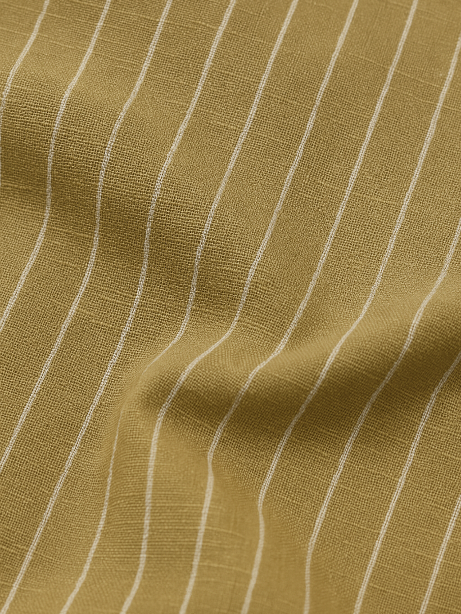 Gold Khaki Striped 100% Pure Linen