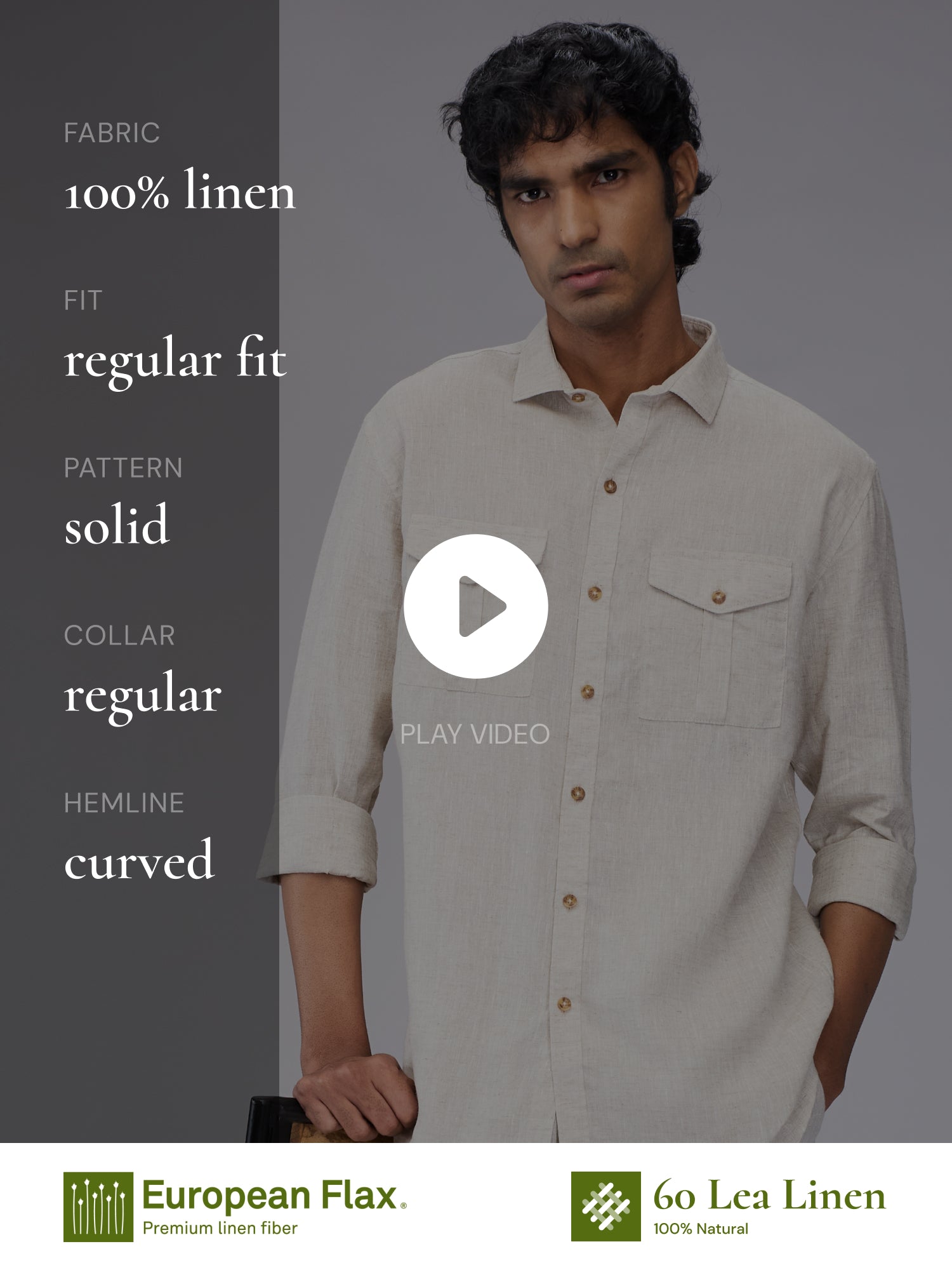 Beige 100% Pure Linen Safari
