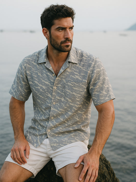 Viridian Mirage 100% Pure Linen Cuban