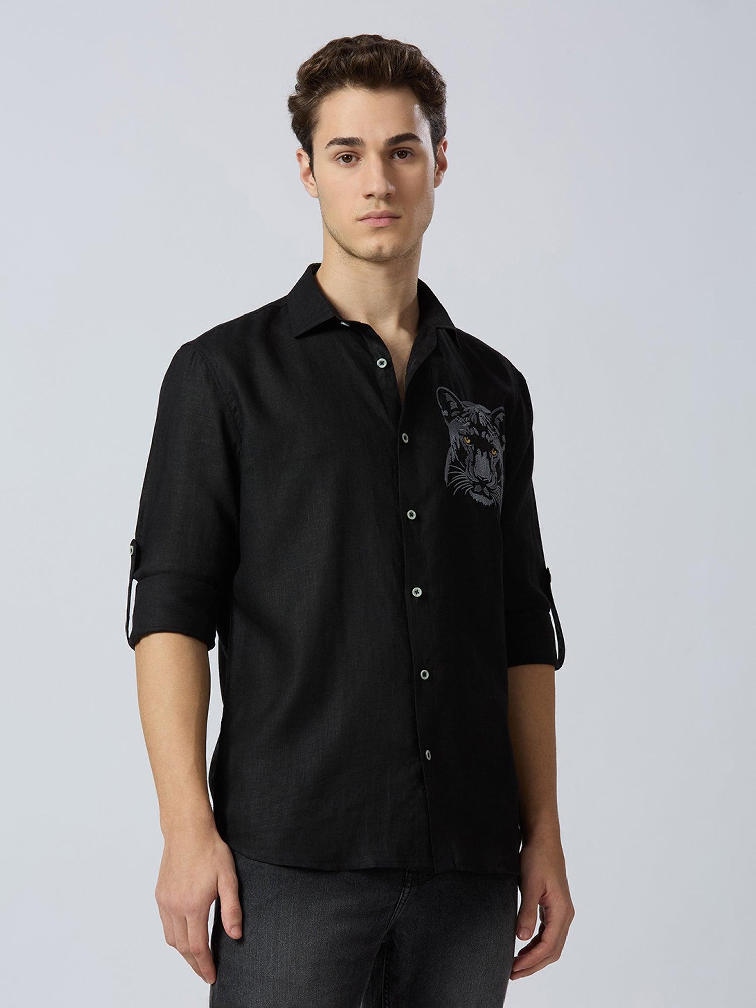 Regal Panther Pure Linen—Onyx - Bhrata