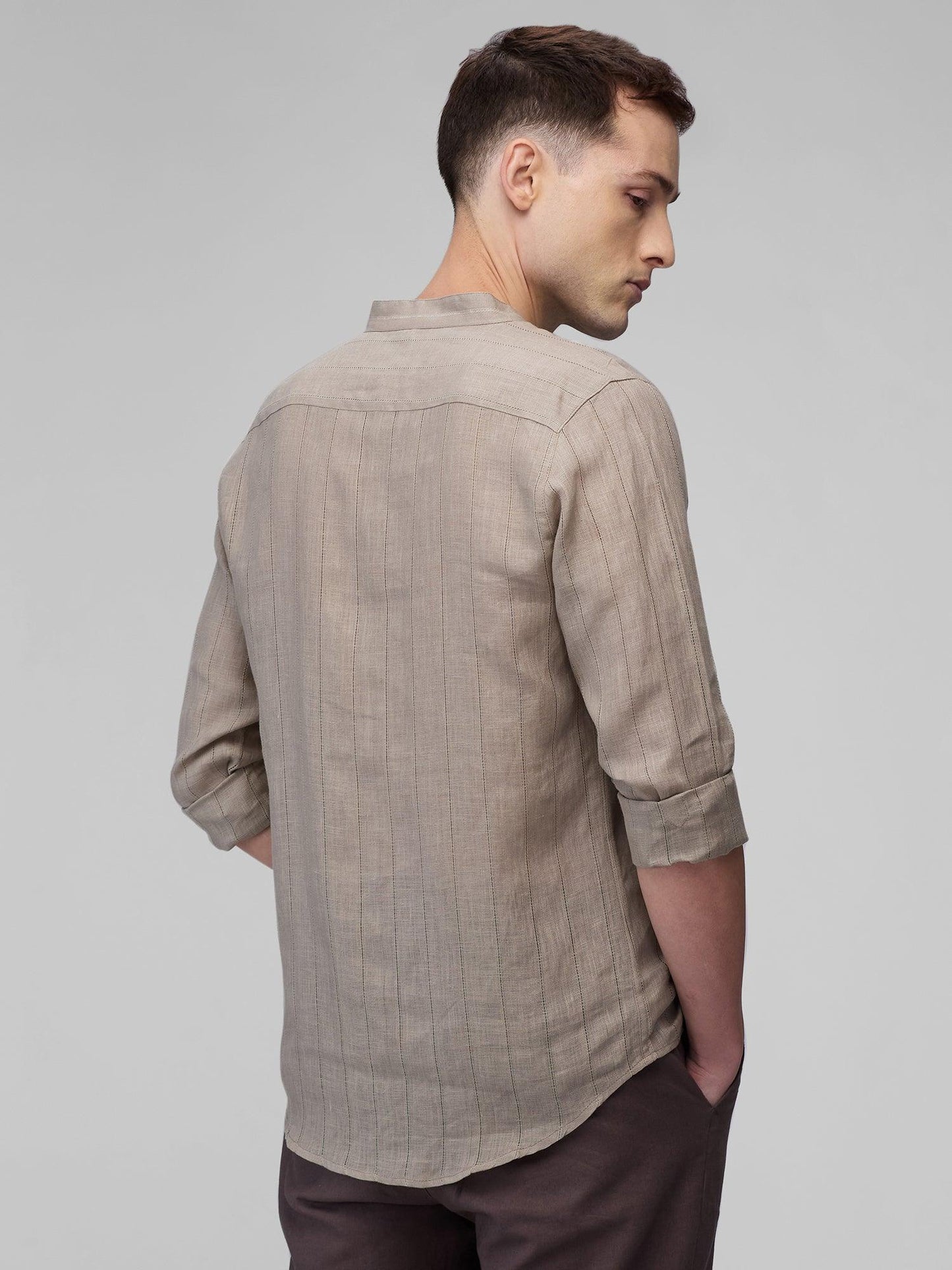 Umber 100% Pure Linen Stripe - Bhrata