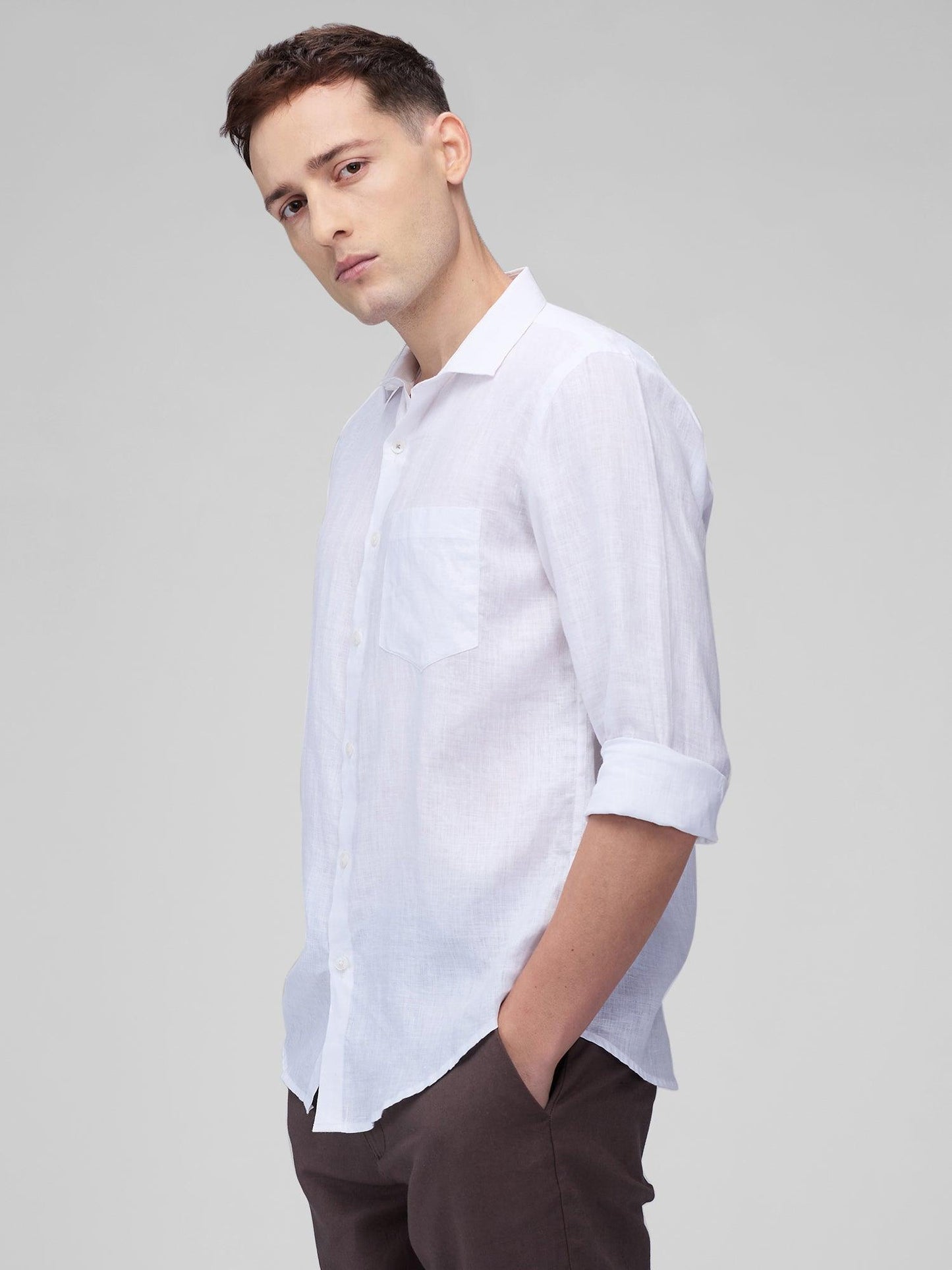 White 100% Pure Linen Classic - Bhrata