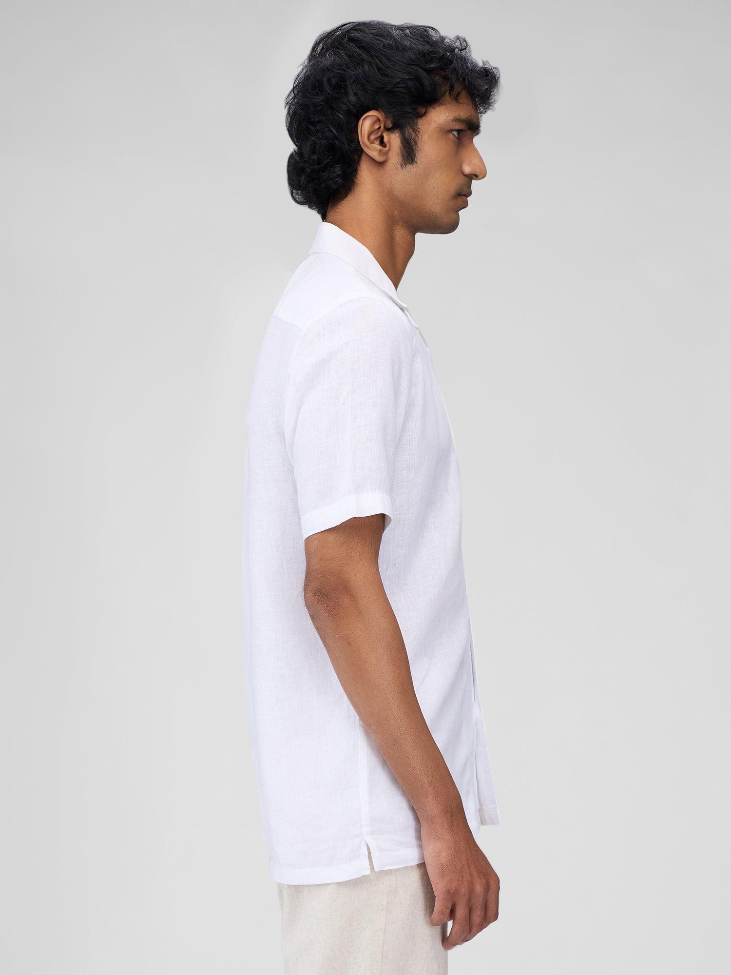 White 100% Pure Linen Cuban - Bhrata