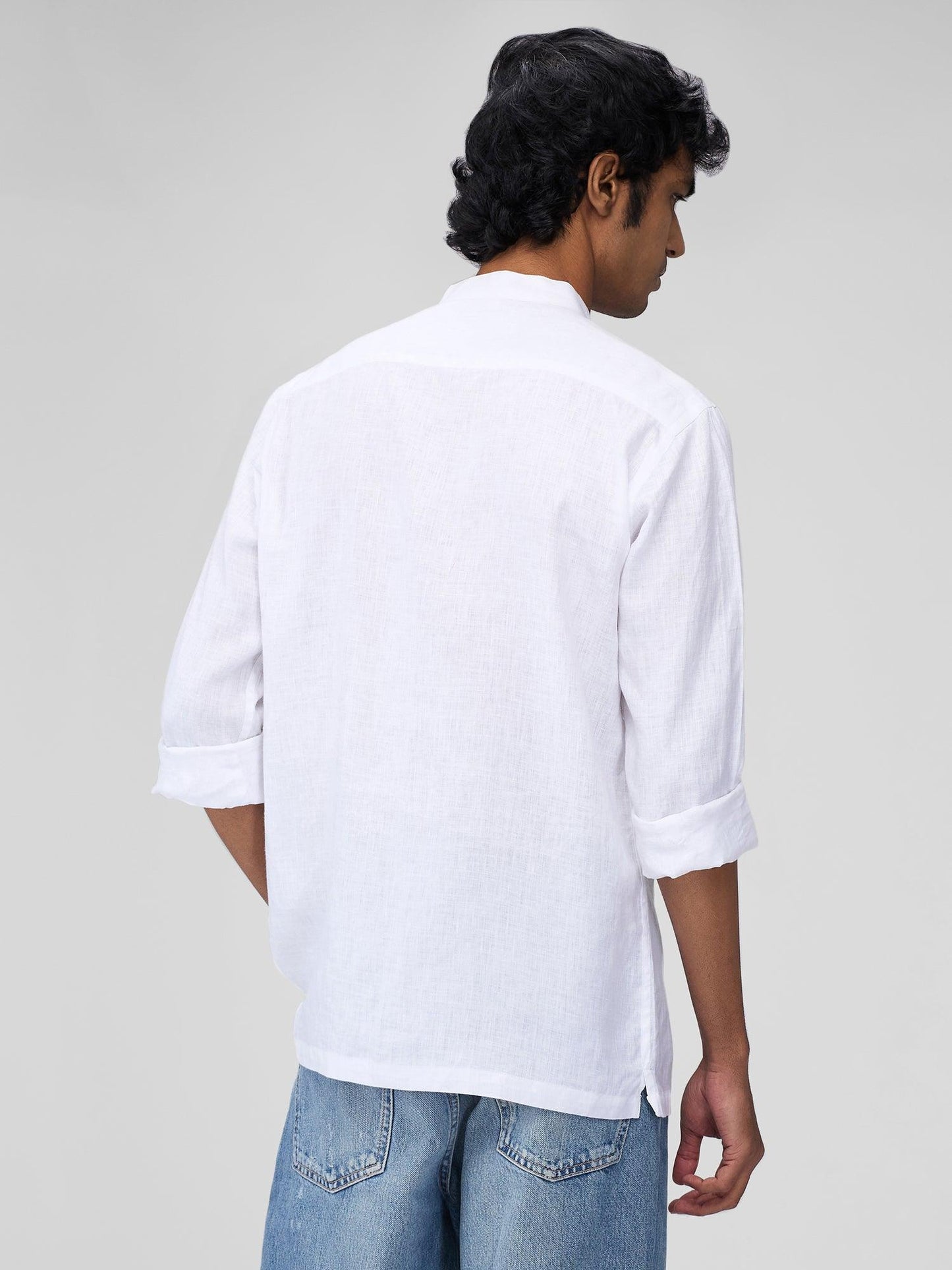 White Mandarin 100% Pure Linen - Bhrata